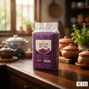 Bao bì Gạo lứt Sóc Trăng ST Tím 2kg chính hãng, giàu dinh dưỡng và Anthocyanin.