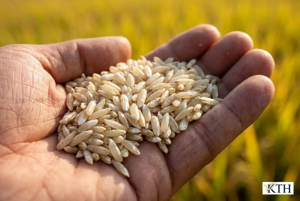 Cách chọn mua gạo lứt trắng ngon: Hạt gạo còn nguyên phôi mầm, màu trắng ngà tự nhiên, không bị mối mọt.