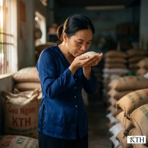 Chuyên gia hướng dẫn cách kiểm tra mùi thơm tự nhiên của nếp sáp ngỗng để tránh mua phải gạo tẩm hóa chất.