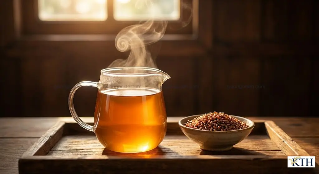 Nước trà gạo lứt trắng rang giúp thanh lọc cơ thể và mát gan giải độc