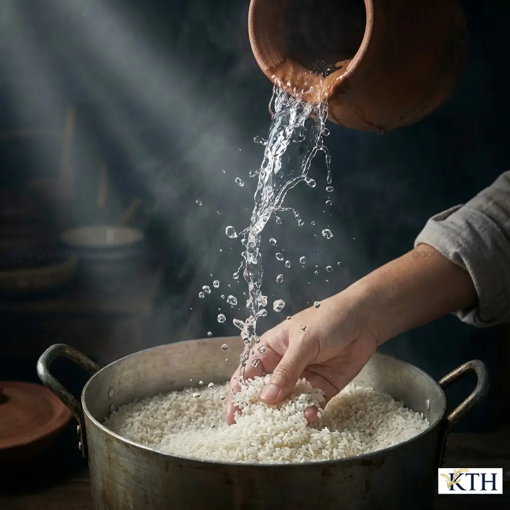 Hướng dẫn cách vo gạo Nàng Hoa đúng cách để giữ lại vitamin lớp cám.