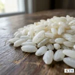 Hình ảnh cận cảnh hạt gạo 504 bạc bụng màu trắng đục đặc trưng dùng để nhận biết gạo thật.