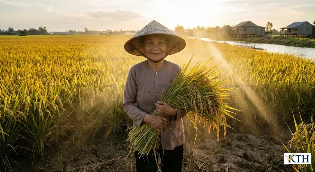 Cánh đồng nếp Phú Tân An Giang vụ Đông Xuân chất lượng cao xuất khẩu