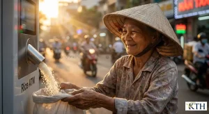 Cây ATM gạo hoạt động tại TPHCM cung cấp gạo từ thiện miễn phí cho người dân nghèo