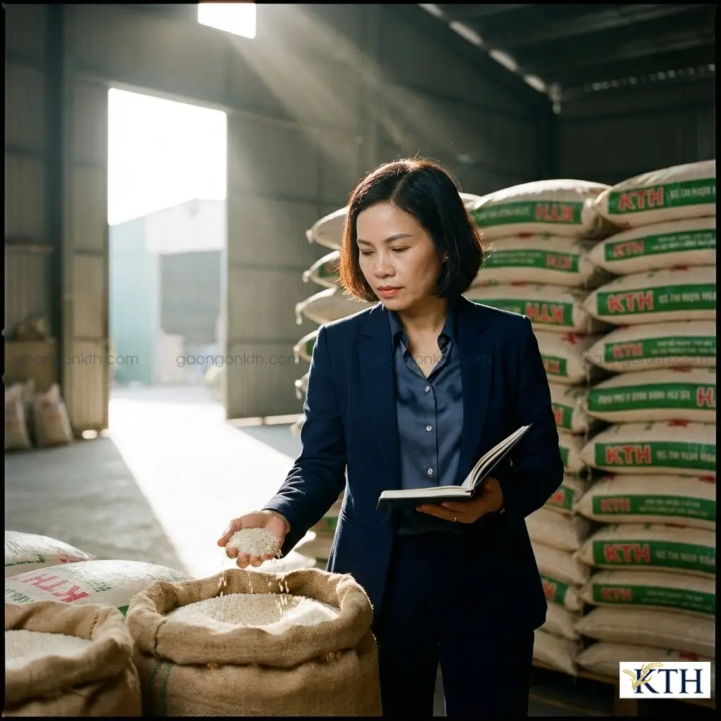 CEO Đỗ Thị Nga Xô cam kết cung cấp gạo Hàm Châu 95 chuẩn gốc tại kho gạo Gạo Ngon KTH.