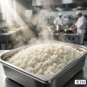 Cơm gạo 6976 nấu chín nở xốp mềm cơm cho suất ăn công nghiệp