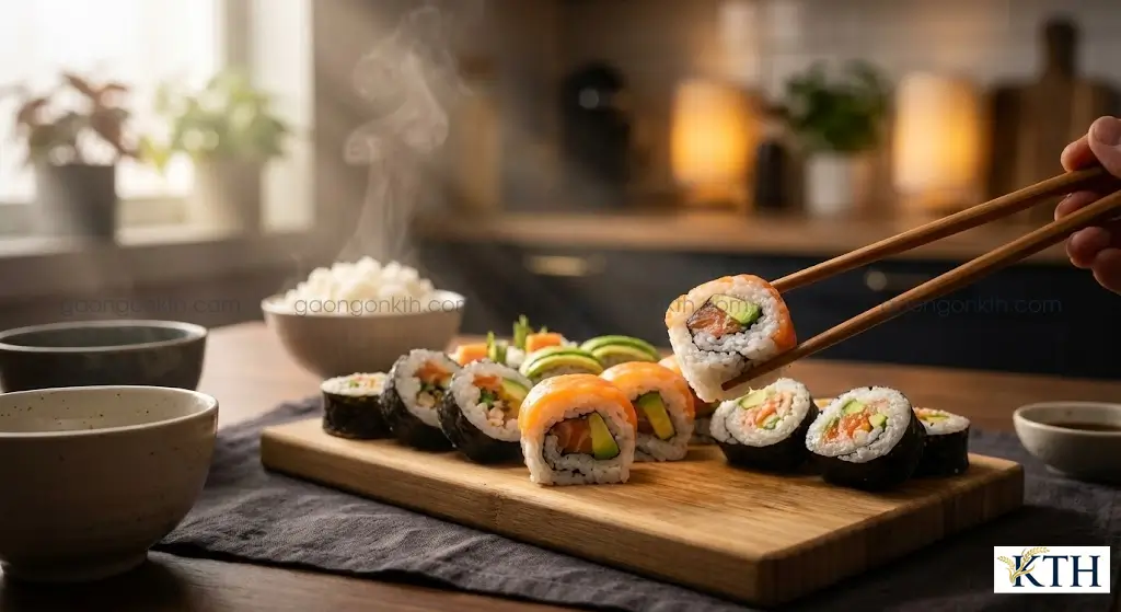 Gạo Lài Nhật nấu cơm làm Sushi và Kimbap dẻo ngon chuẩn vị nhà hàng