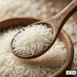Hạt gạo OM380 hạt dài trắng trong, đặc tính cơm mềm xốp từ thương hiệu Gạo Ngon KTH.