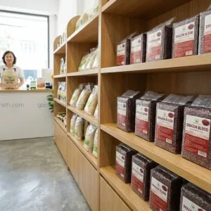 Cửa hàng Gạo Ngon KTH tại Gò Vấp chuyên cung cấp gạo lứt huyết rồng sạch hút chân không.