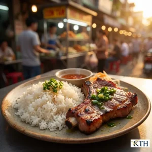 Đĩa cơm tấm sườn bì chả sử dụng gạo tấm Sa Mơ nở xốp, hạt cơm tơi rời, không bị nhão, chuẩn vị Sài Gòn.