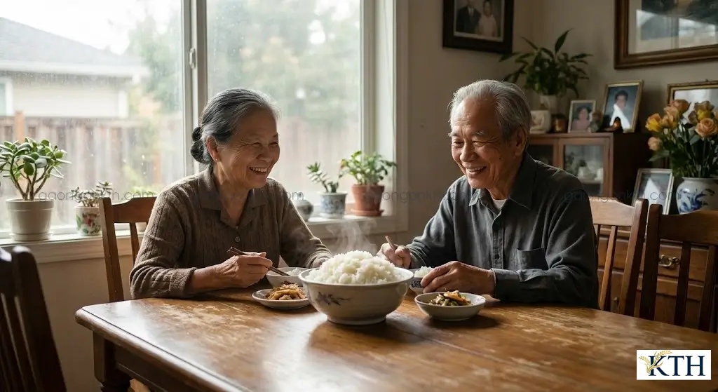 Bữa cơm gia đình lành mạnh với gạo Basmati chỉ số GI thấp, giải pháp dinh dưỡng an toàn cho người bệnh tiểu đường.