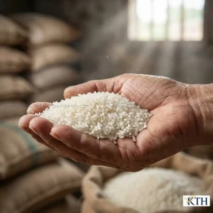 Cận cảnh hạt gạo tấm Sa Mơ trên tay chuyên gia, đặc điểm hạt vỡ, màu trắng đục, khô ráo, chuyên dùng cho quán cơm bình dân.