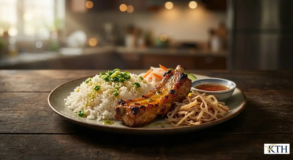 Dĩa Cơm Tấm Sườn Bì Sài Gòn thơm ngon sử dụng Gạo Tấm Đài Loan dẻo thơm chuẩn vị.