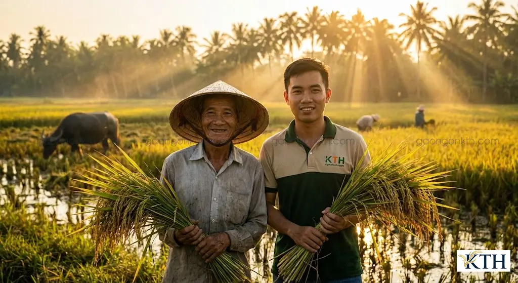 Chuyên gia KTH tuyển chọn lúa tại vùng nguyên liệu