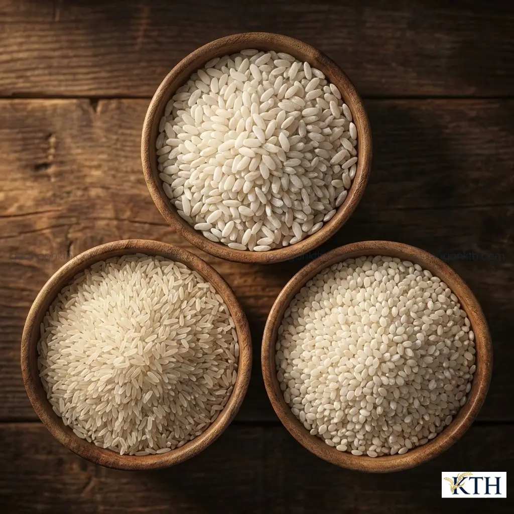 Top 3 loại gạo làm bánh canh ngon nhất: Gạo Hàm Châu, Gạo Khang Dân và Gạo IR504 cũ.