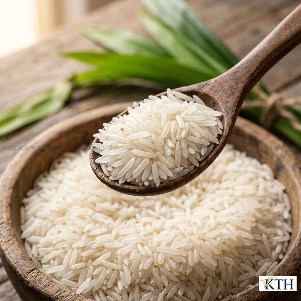 Hình ảnh minh họa đặc tính hạt Gạo Lài Sữa Đục trắng sữa dẻo mềm thơm ngậy — Gạo Ngon KTH