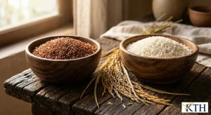 Hình ảnh minh họa so sánh giá trị dinh dưỡng giữa gạo lứt nguyên cám và gạo trắng xát kỹ — Gạo Ngon KTH